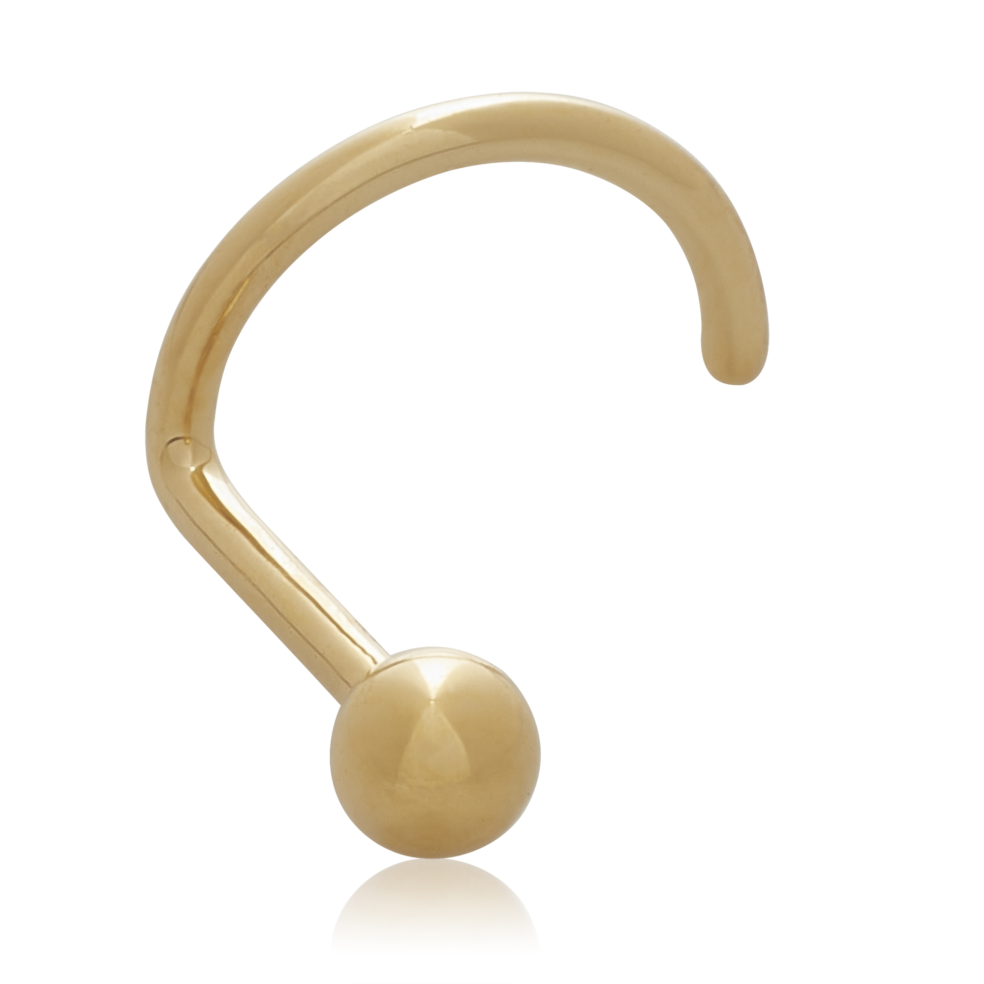 18K Solid Gold Nose Piercing - Ball Stud