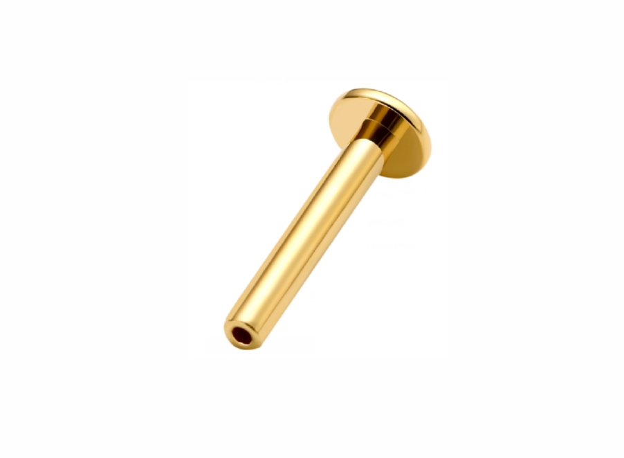 Solid Gold Threadless Labret – Disc Base
